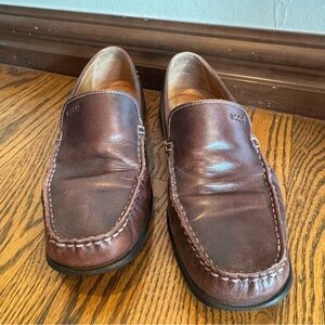 ECCO Classic Driving Moc Brown Leather Slip On Loafers Mens Casual Shoe 9.5/43